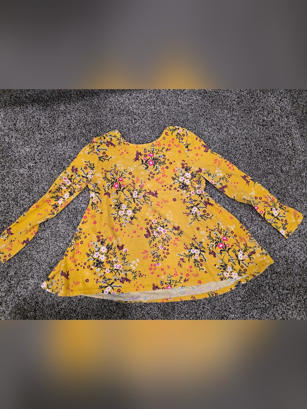 Old Navy Mustard Yellow Floral Girls' Swing Top